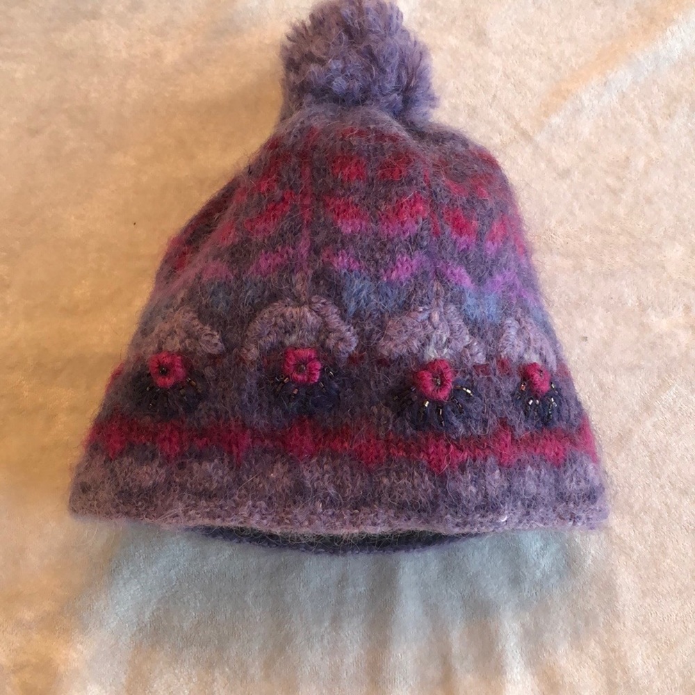 Sundance French Knot Cozy Pom Nepal Mohair Beanie Hat